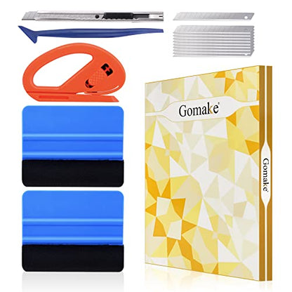 Gomake Vinyl Wrap Tool Kit Car Window Tint Installation Tools Wrapping Kit - color: Mix Color
