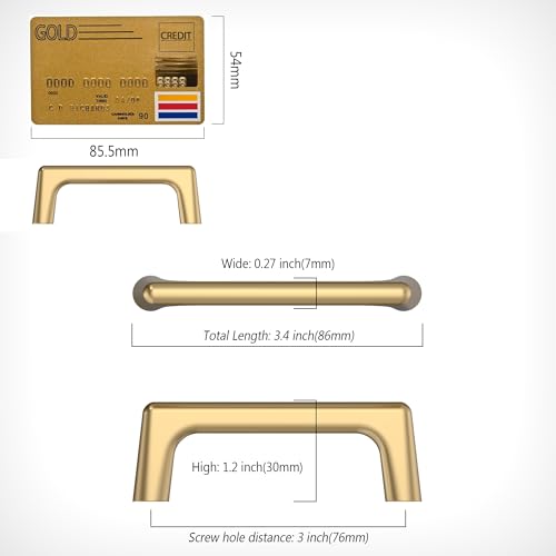 Amerdeco 10 Pack Champagne Bronze Cabinet Pulls 3" - color: Champagne Bronze, size: 3" hole center