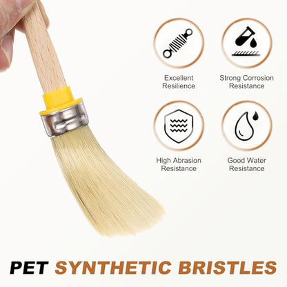 uxcell Wax Paint Brushes 2x0.7 Chalk Stencil Brush Oval PET Fiber Bristle - size: 2 x 0.7 Inch