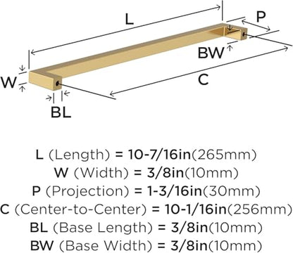 Amerock 10-1/16" Monument Champagne Bronze Drawer Pull - color: Champagne Bronze, size: 10-1/16 Inch (256 mm) Center-to-Center