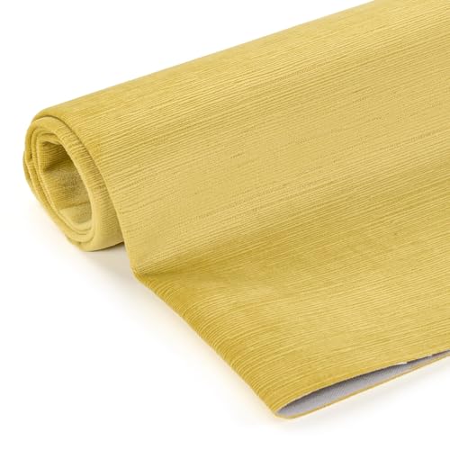 Foamma Benson Textured Microfiber Plain Velvet Upholstery Fabric by The Yard – 56" Wide Soft Fabric Ideal for DIY Sewing, Upholstery, Crafts, Chairs, Sofas and Home Décor - Citron, 1 Yard - color: Citron, size: 1 Yard