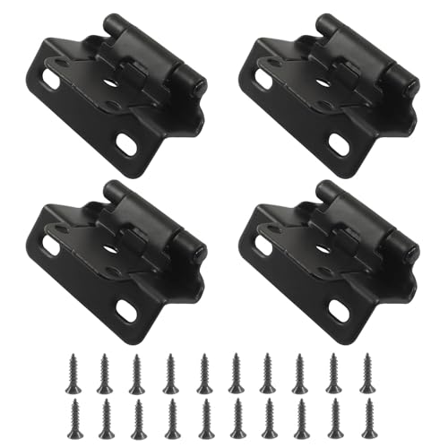 4 Pack 1/2 in Overlay Cabinet Hinge, Black - color: Black