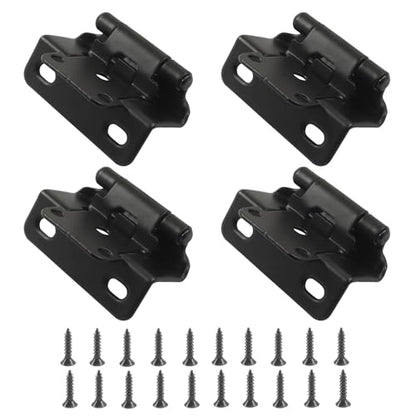 4 Pack 1/2 in Overlay Cabinet Hinge, Black - color: Black