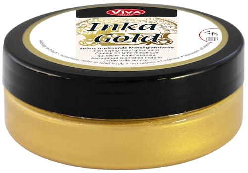 Viva Decor Inka Gold Gilding Wax2.3 oz (Gold) - Easily Applicable, Wax-Based Metallic Polishing Paste. Quick-Drying Metal Shine, High Gloss Effects for DIY. Decor Paste for Wood, Clay & Terracotta - color: Gold