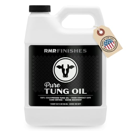 RMP Finishes Pure Tung Oil for Wood Finishing, Cutting Boards, Outdoor Furniture, Butcher Blocks, Wooden Flooring, Food Grade, Waterproof, 32 oz - size: 32 Fl Oz (Pack of 1)