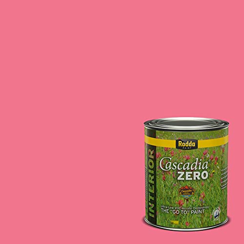 Rodda Paint CASCADIA ZERO Interior Semi-Gloss Paint & Primer in One, Quart, Pink Explosion - color: Pink Explosion, size: 32 Fl Oz (Pack of 1)