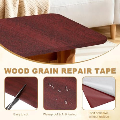 HARFINGTON Wood Grain Repair Tape 4" x16ft Self-Adhesive Repair Patch - color: Walnut, size: 4" x 16ft