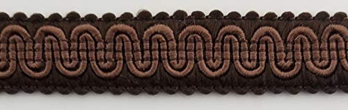1/2" Scroll Braid Gimp w/Backing - 10 Continuous Yards - Many Color Options! (Brown) - color: Brown