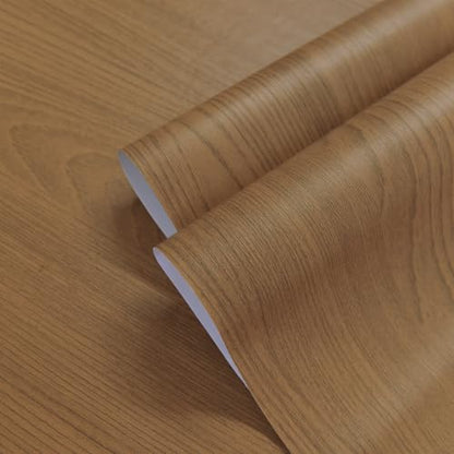 Extra Wide Brown Wood Peel and Stick Contact Paper for Cabinets - color: Brown, size: 48" x 118"