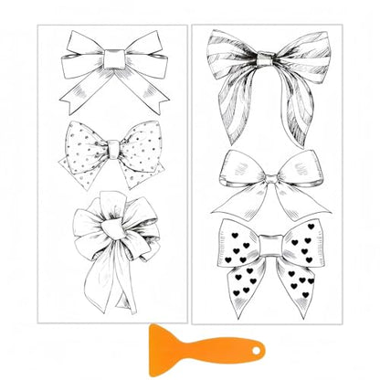 Lampshade Decals, Bow PVC Rub On Transfer Stickers 2-Pack - color: Bow 2-Pack