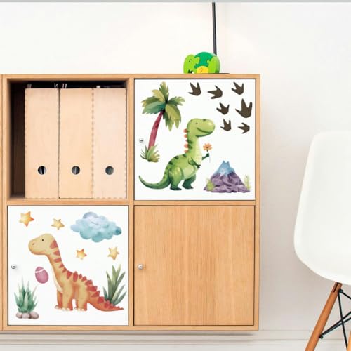 Peacoblue Cute Dinosaurs Rub On Transfers for Furniture Craft 6"x12" - style: Cute Dinosaurs