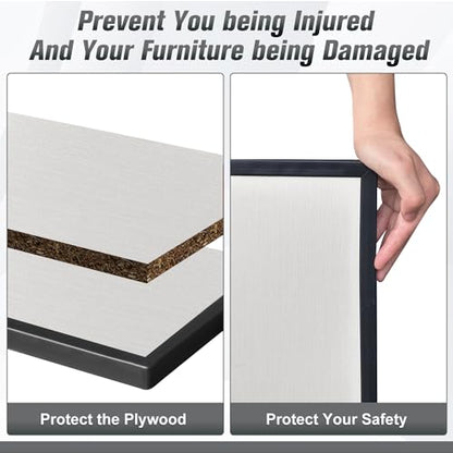Rubber Edge Trim, 2 inch Wide U Channel Edge Trim, Big Size U Shaped Trim, Self Adhesive Edge Banding for Plywood, Woods, Doors, Shelf, Cabinet, Countertop, Length 20Ft, Black - size: Size2"(Fit 1-15/16"~2-1/16"), L20'