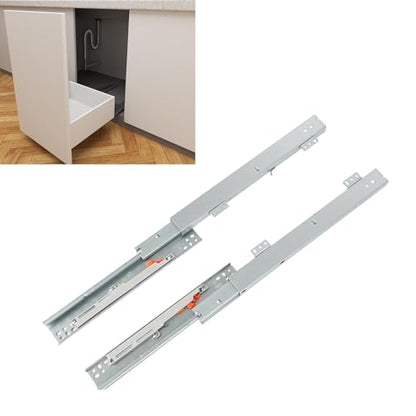 Pair Undermount Drawer Slides Bottom Mount Pull Out Shelf Slider Under Mount Drawer Glides Full Extension Soft Close Drawer Runner Shelf Track for Kitchen Face Frame or Frameless Cabinet Drawer - size: 8 Inch