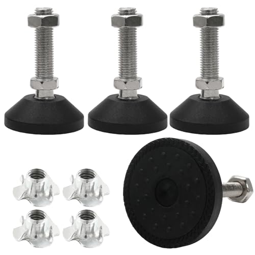 Hordion 4Pcs M12 Leveling Feet Adjustable Furniture Levelers, 2" Dia