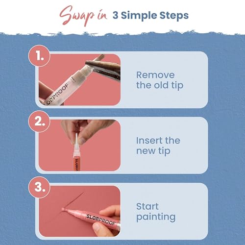 Slobproof Replacement Brush Tips for Refillable Touch-Up Paint Pens, 5pk - size: 5 Count (Pack of 1)