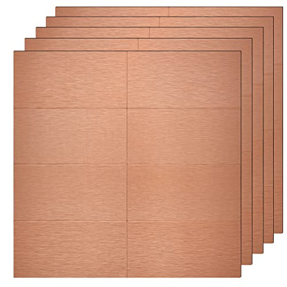 Aluminum Peel and Stick Backsplash Tile Panels - 3"x6" 40-Pack - color: Copper