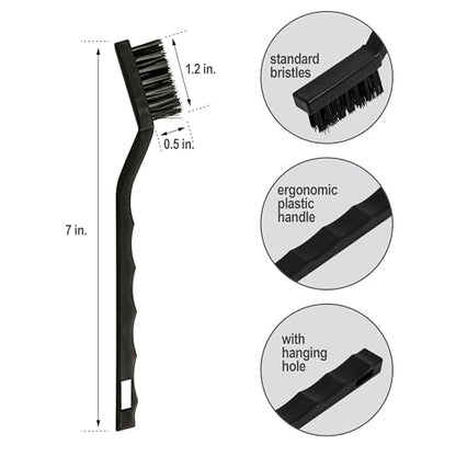 6Pcs Wire Brush Set, Stainless Steel/ Brass/ Nylon Bristle Brushes for Cleaning Rust, Scratch Wire Brushes for Cleaning Welding Slag, Paint and Dirt Removal