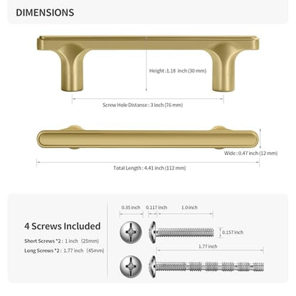 Lardmon 10 Pack Champagne Bronze Modern Cabinet Pulls 4.4 Inch(112mm) Total Length | 3 Inch(76mm) Hole Center Bar Pulls Kitchen Cabinet Handles Solid Drawer Pulls Heavy Duty Kitchen Hardware - color: Champagne Bronze, size: 3 Inch Hole Center, style: 10 P
