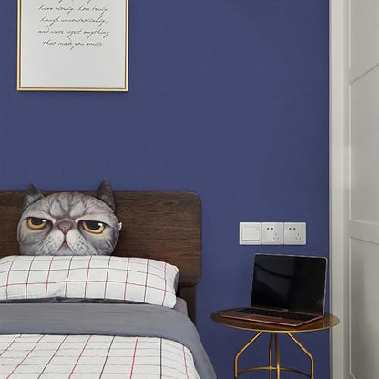 Blue Wallpaper Peel and Stick with Tools Removable Blue Matte Wall Paper - color: Blue, size: 17.7" x 393.7"