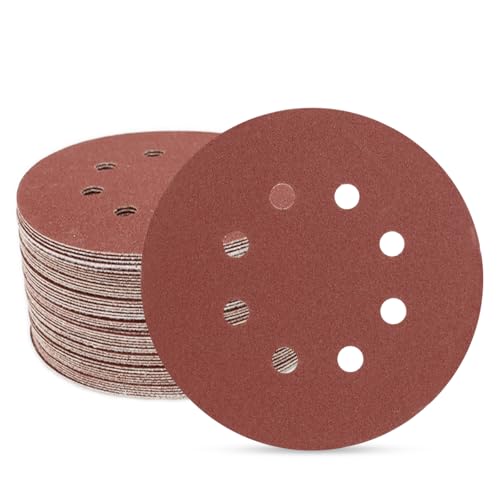 50 PCS 5 Inch 8 Hole Hook and Loop Sanding Discs 180 Grit - style: 180 Grit,50-Pack