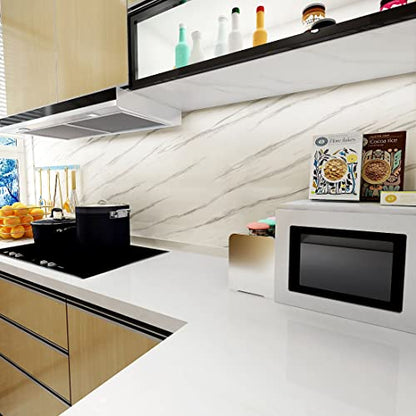 YENHOME 30"X200" White Marble Contact Paper for Countertops Waterproof Self Adhesive Marble Peel and Stick Wallpaper Peel and Stick Countertops for Kitchen Bathroom Cabinet Vinyl Counter Cover Glossy - size: 30" x 200"