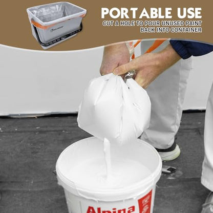 ROLLINGDOG 12 inch Disposable Paint Bucket Liners - color: 5pc Paint Bucket Liners(Drawstring Opening)