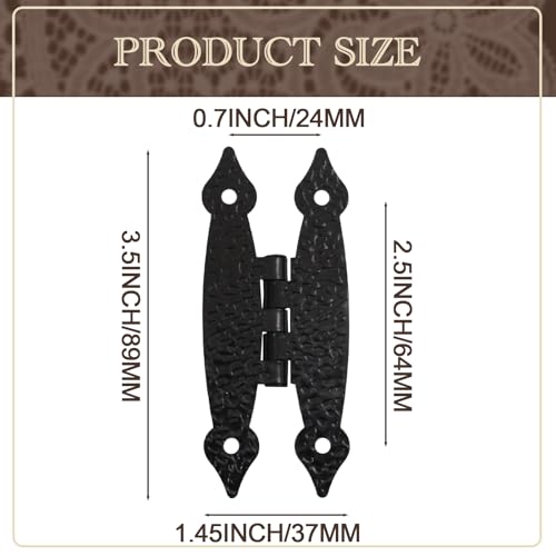 Murtenze 3.5 Inch Black Antique H Hinges, 30 Pack - color: Black-30PCS
