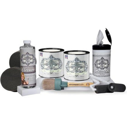 ALL-IN-ONE Paint 2 Quart Cabinet Paint Bundle - Bone - color: Bone