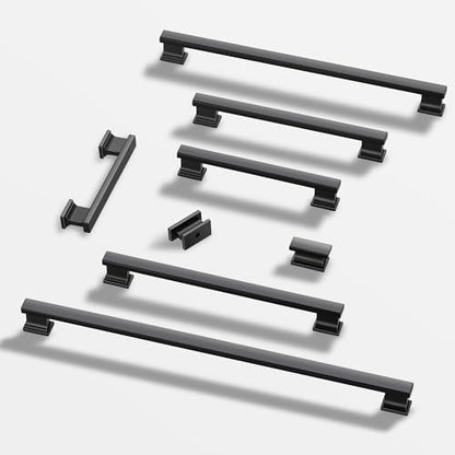 Lardmon 10 Pack 5 Inch(128mm) Hole Center Matte Black Kitchen Cabinet Handles Modern Cabinet Pulls Kitchen Cabinet Hardware Solid Drawer Pulls Handles for Dresser, Total Length 6.06 Inch - color: Matte Black, size: 5 Inch Hole Center