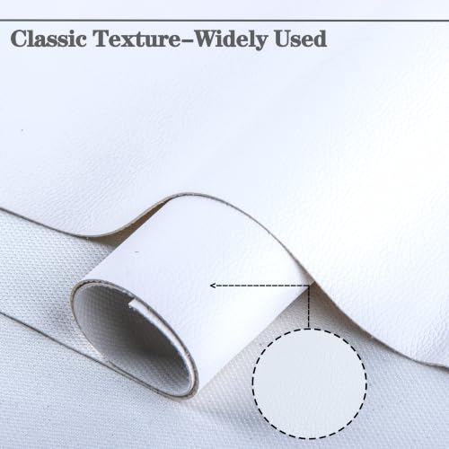 HGUAN Marine Vinyl Upholstery Faux Leather Sheets Fabric 54" X 36" Suitable for Furniture Sewing,Sofa Handmade DIY Projects (White, 1 Yard) - color: White, size: 1 YARD
