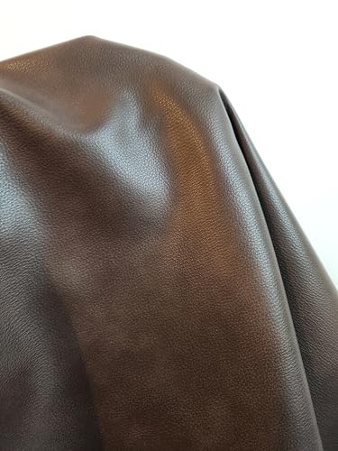 Vegan Faux Leather Synthetic Pleather 0.9 mm Madison 1/2 Yard 18-20 inch Wide x 54 inch Length Soft Smooth Upholstery Half Yard (18" x 54") (Brown Pebble) - color: Brown Pebble