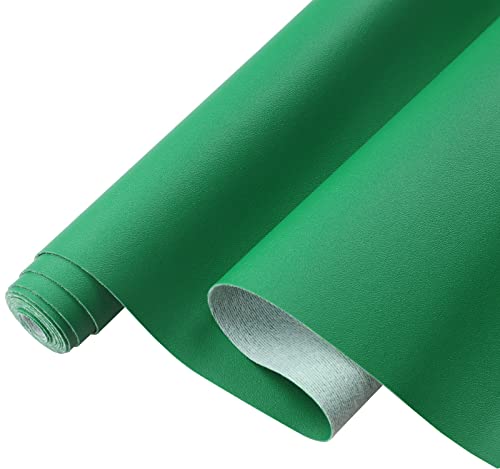 Picheng Smooth Faux Leather Sheets: 13.8"X53" Solid Soft Faux Leather Roll - color: Green