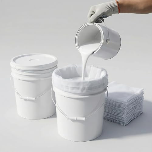 104 Pcs 5 Gallon Paint Strainer Bags Elastic Top Bag Strainers White Regular Fine Mesh for Use with Paint Sprayers