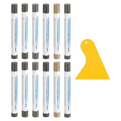 uxcell 12Pcs Wood Filler Sticks Kit, 12 Colors Gray & Modern Series - color: Gray Modern Series