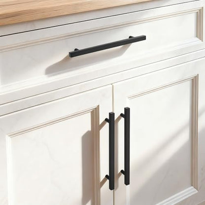 Probrico Matte Black Cabinet Handles & Pulls 7.5" CC Square 5 Pack - color: Black, size: Hole Center: 192mm(7.5inch)