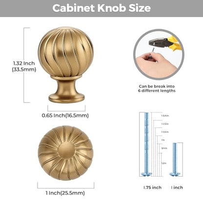 12 Pack Champagne Bronze Cabinet Knobs, 1 Inch Round Dresser Drawer Knobs - color: Champagne Bronze