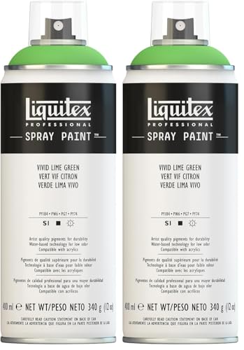 Liquitex Professional Spray Paint, 12-oz (400ml), Vivid Lime Green (Pack of 2) - color: Vivid Lime Green, size: 12 Ounce (Pack of 2)