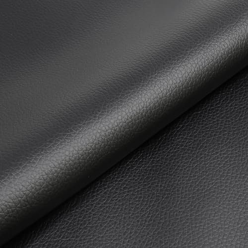 Marine Vinyl Fabric,Upholstery Vinyl,Faux Leather for Boat,Furniture,Car (Black, 54inch x 720inch) - color: Black, size: 54inch x 720inch