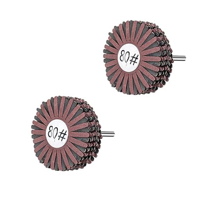2 Pack Abrasive Flap Wheel - 80# 1/4 Inch Shank for Woodworking Root Carving Furniture Polishing,Mop Sander Sanding,Sanding Mops Woodworking Removing of Paint,Rust and Corrosion - style: 80#