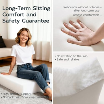 Vicatiful High Density Upholstery Foam - 2" x 24" x 24" Firm Foam Padding - size: 2" x 24" x 24"