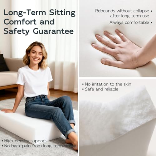 Vicatiful High Density Upholstery Foam - 3" x 24" x 24" Firm Foam Padding - size: 3" x 24" x 24"