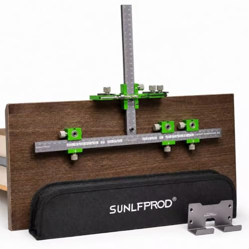 Cabinet Hardware Jig Tool Drawer Pull Jig Cabinet Handle Template Tool Jig - color: Green-gray