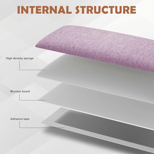 IFNOW Wall Mounted Headboard, Peel and Stick Panels, Dark Pink, King - color: Fabric-dark Pink, size: King
