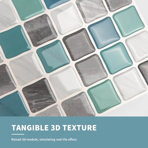 VICCI 3D Kitchen Backsplash Peel and Stick, 20-Pack 6x6 - color: Gray Blue