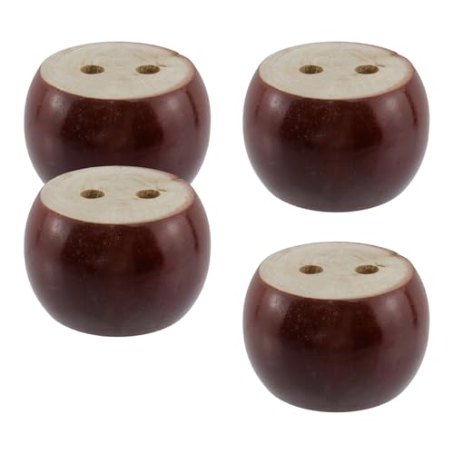 Geesatis 2" Solid Wood Bun Furniture Feet,Set of 4 -Chunky Round Bun Feet - color: Espresso
