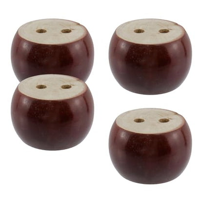 Geesatis 2" Solid Wood Bun Furniture Feet,Set of 4 -Chunky Round Bun Feet - color: Espresso