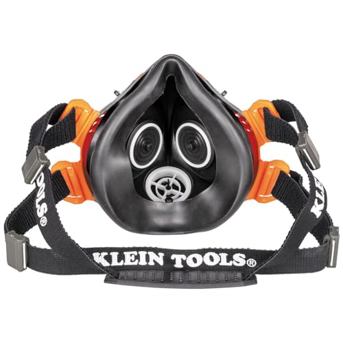 Klein Tools 60553 Reusable P100 Half-Mask Respirator with Replaceable Filters for Dust, Metal Fumes, and Oil Mist, S/M