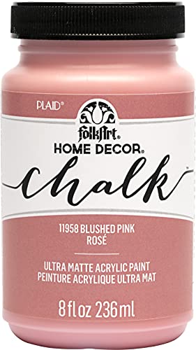 FolkArt, Blushed Pink Assorted Home Décor 8 fl oz / 236 ml Acrylic Chalk Paint For Easy To Apply DIY Arts And Crafts, Ultra Matte Finish, 11958 - color: Blushed Pink