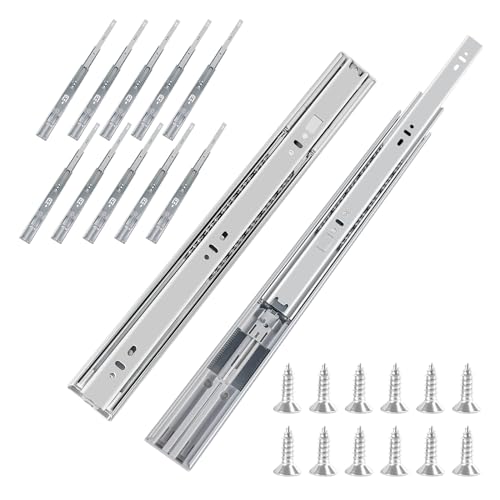 16 inch Soft Close Drawer Slides 6 Pairs Ball Bearing Full Extension Cabinet Drawer Slides 3 fold, Side Mount, 100 LB Capacity Heavy Duty Drawer Slide 16" - size: 16inch(400mm), style: Sliver-6