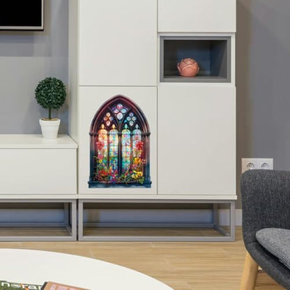 Peacoblue Church Windows Rub On Transfers for Furniture Craft 6"x12" - style: Church Windows